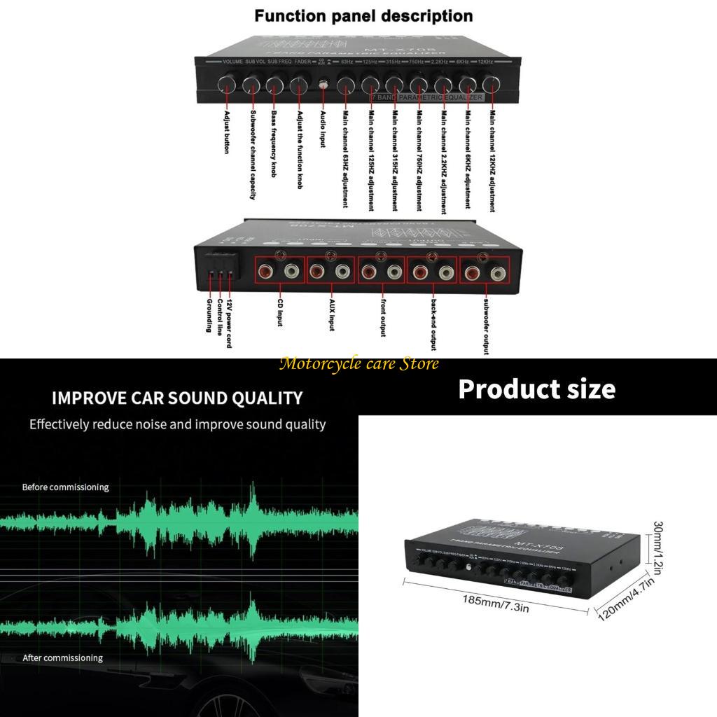 Audio Music Equalizer - Innovative 7 Band Car Stereo Equalizer