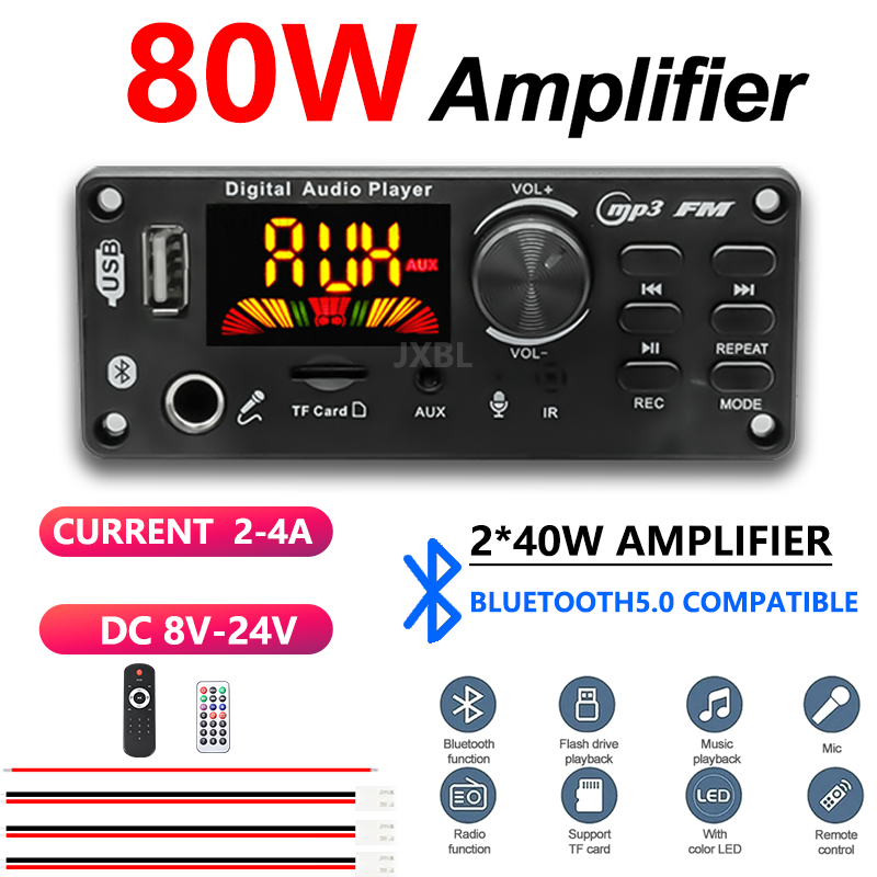 Audio Music Play - 80W Bluetooth 5.0 MP3 Decoder Board