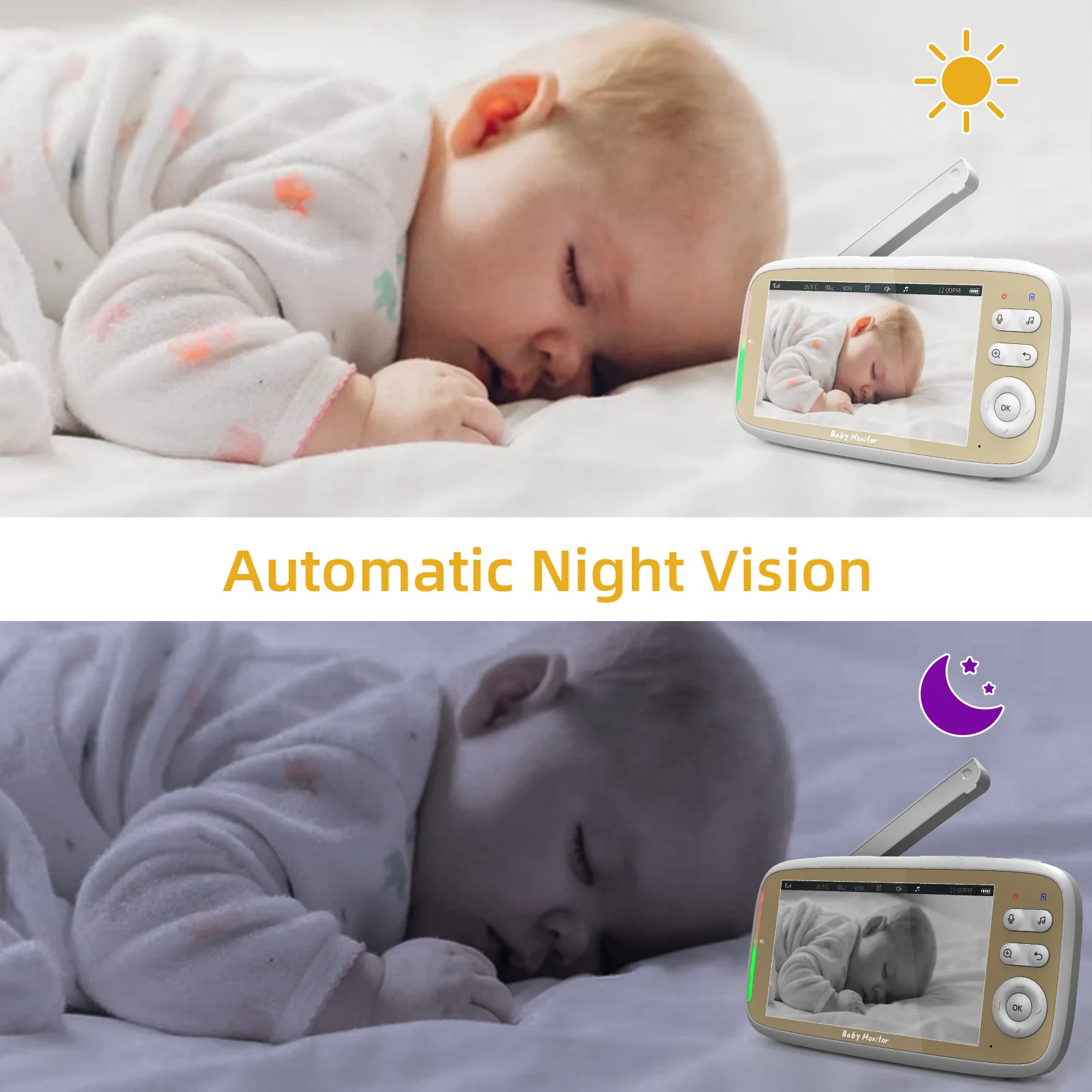 5 Inch Indoor Baby Monitor wit - Zoom Audio Music review and price