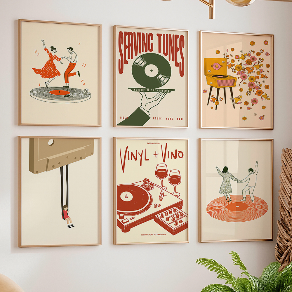 1pc Vintage Music Canvas Poste - Audio Music Live review and price