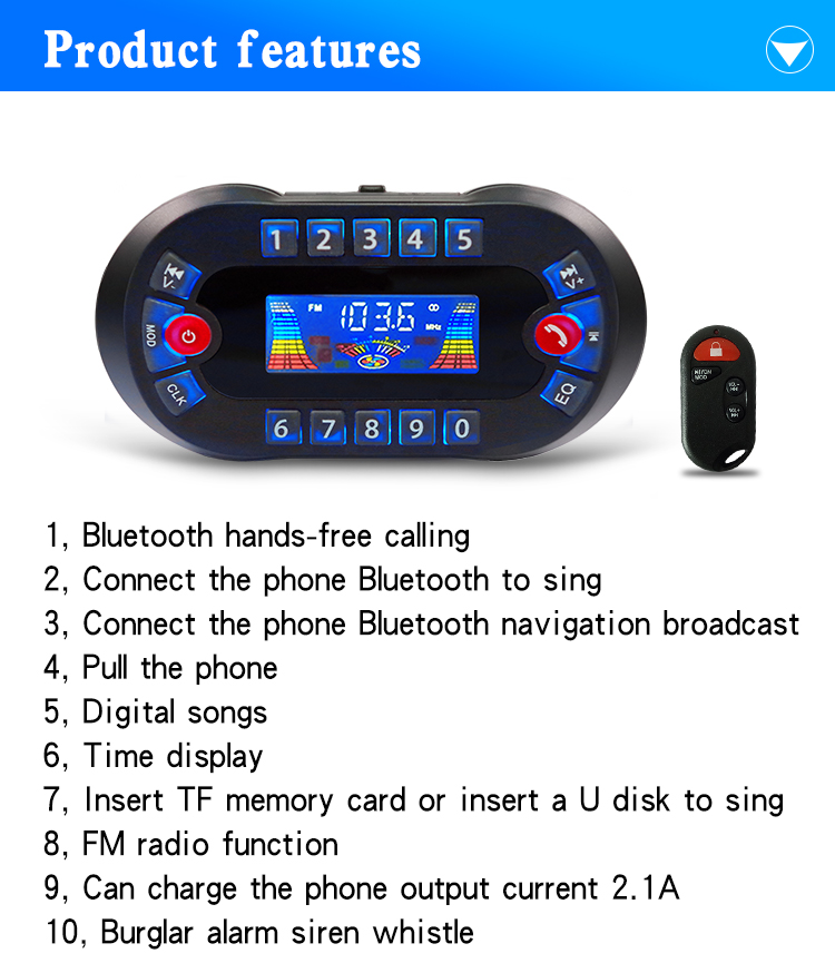 MT730 Motorcycle Bluetooth Spe - Audio Music Play review and price