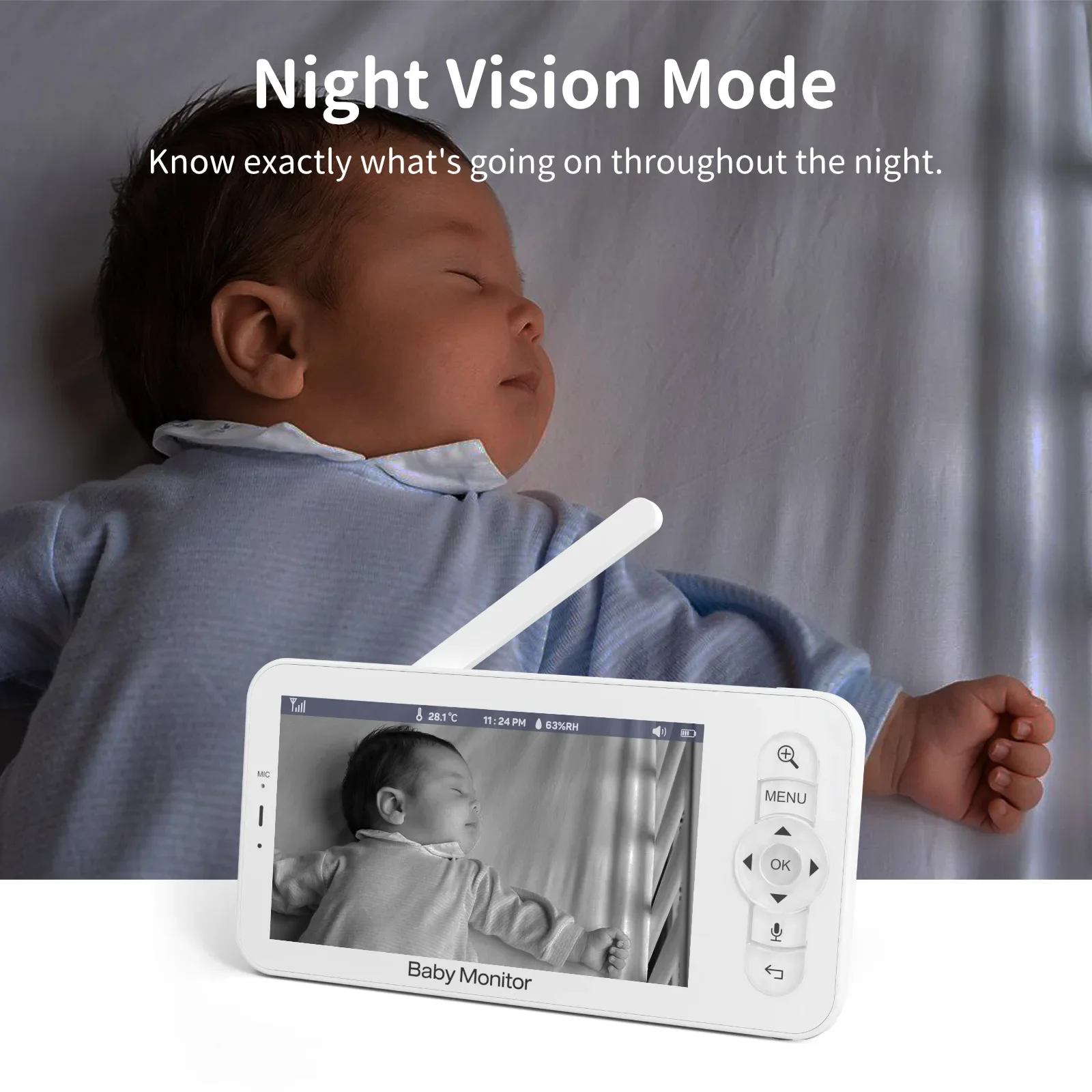 Baby Monitor HD 5 Inch LCD Two - Audio Music Apps review and price