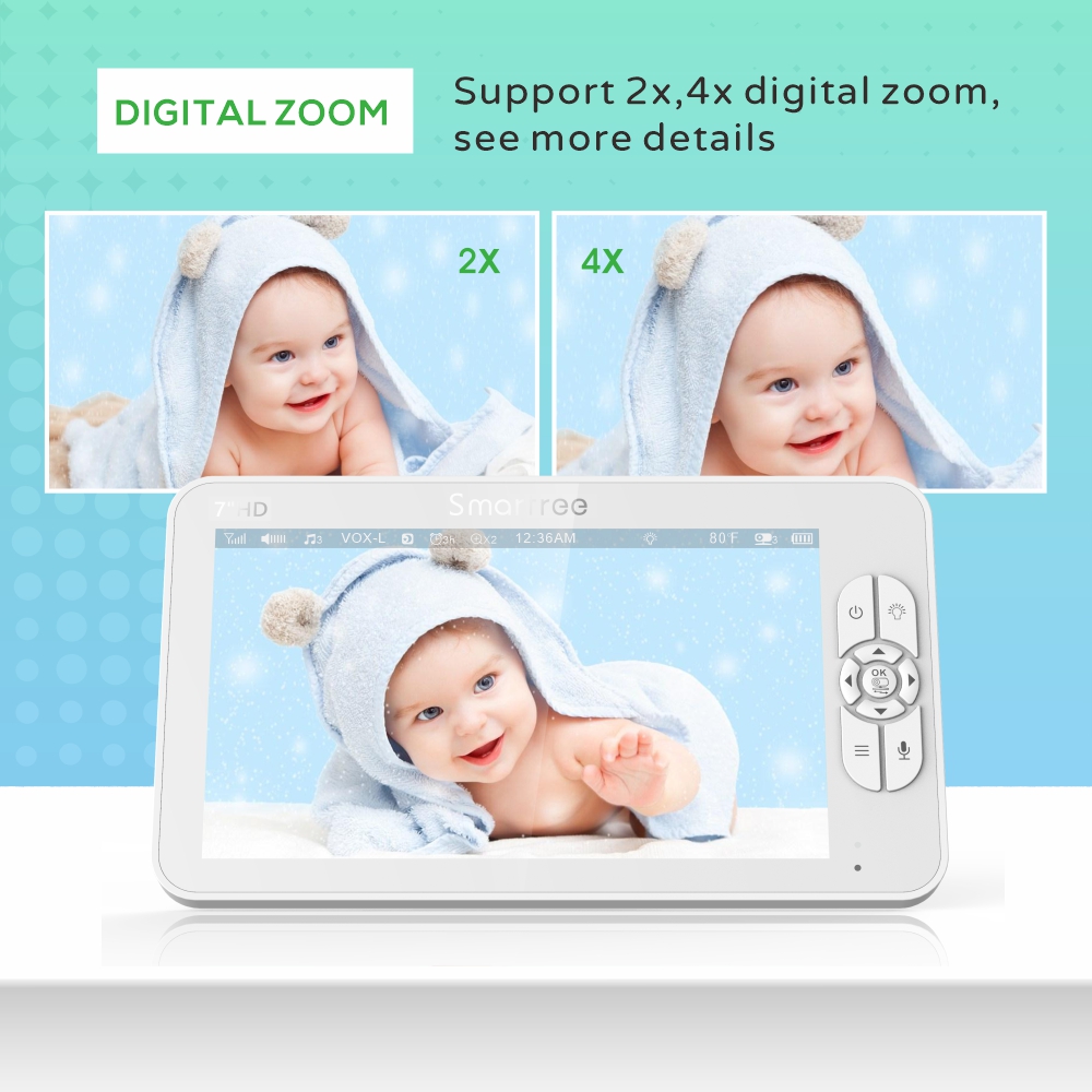 7.0 Inch HD Video Baby Monitor - Zoom Audio Music review and price