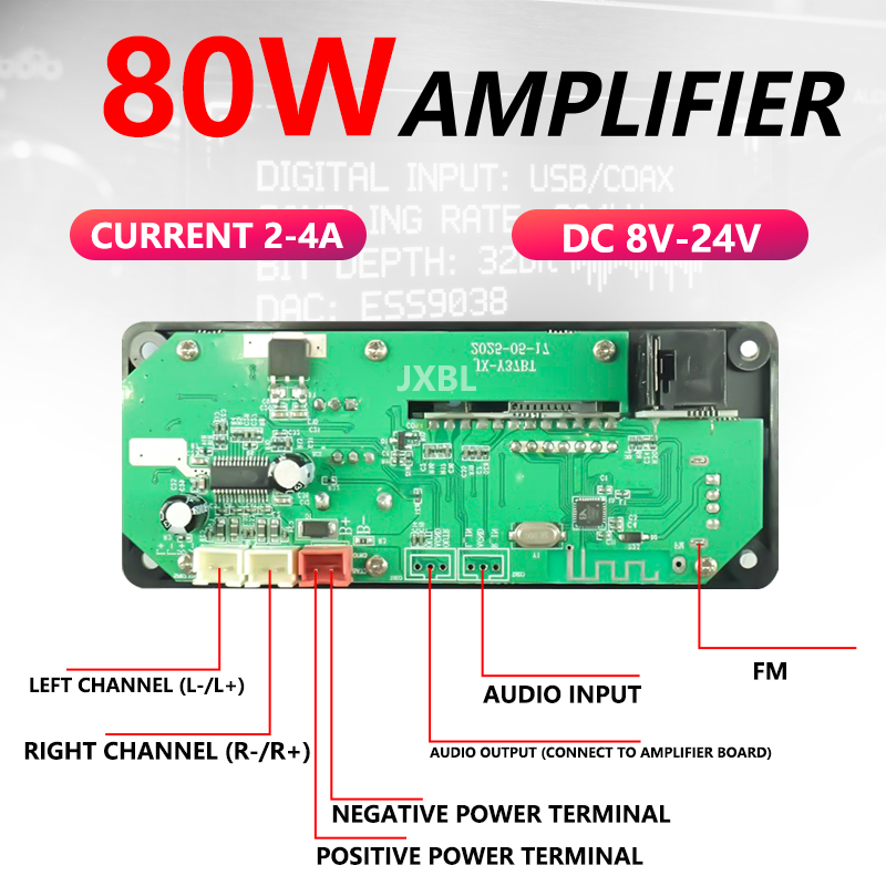 80W Bluetooth 5.0 MP3 Decoder  - Audio Music Play review and price