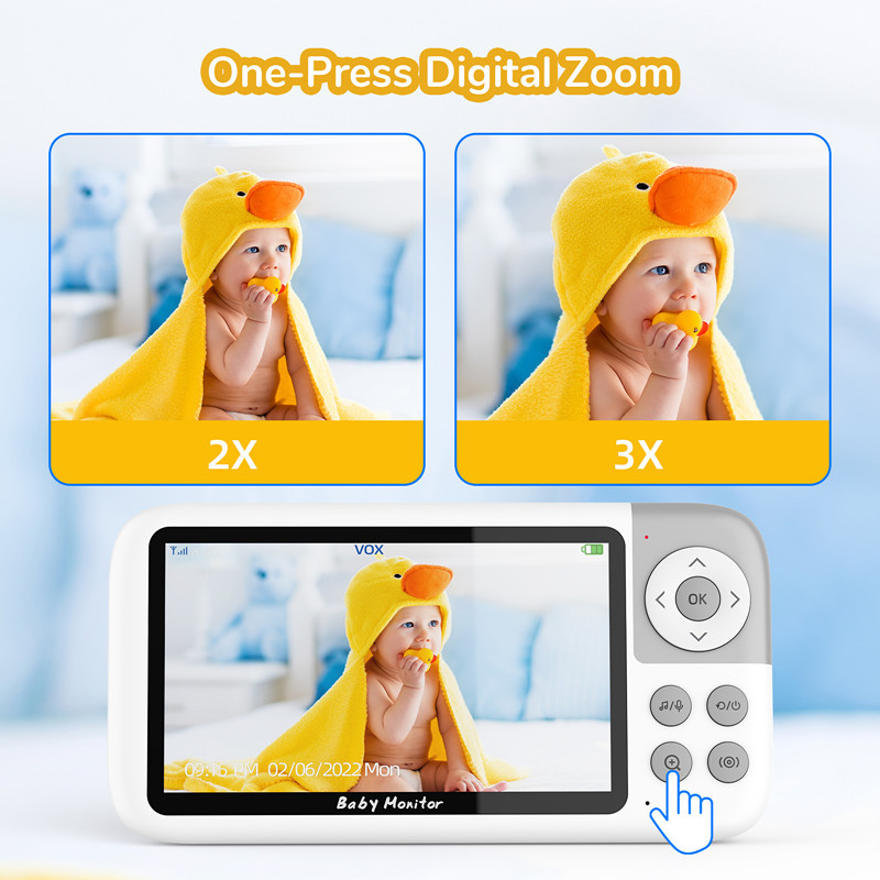 5 Inch 1080P LCD Baby Monitor  - Zoom Audio Music review and price