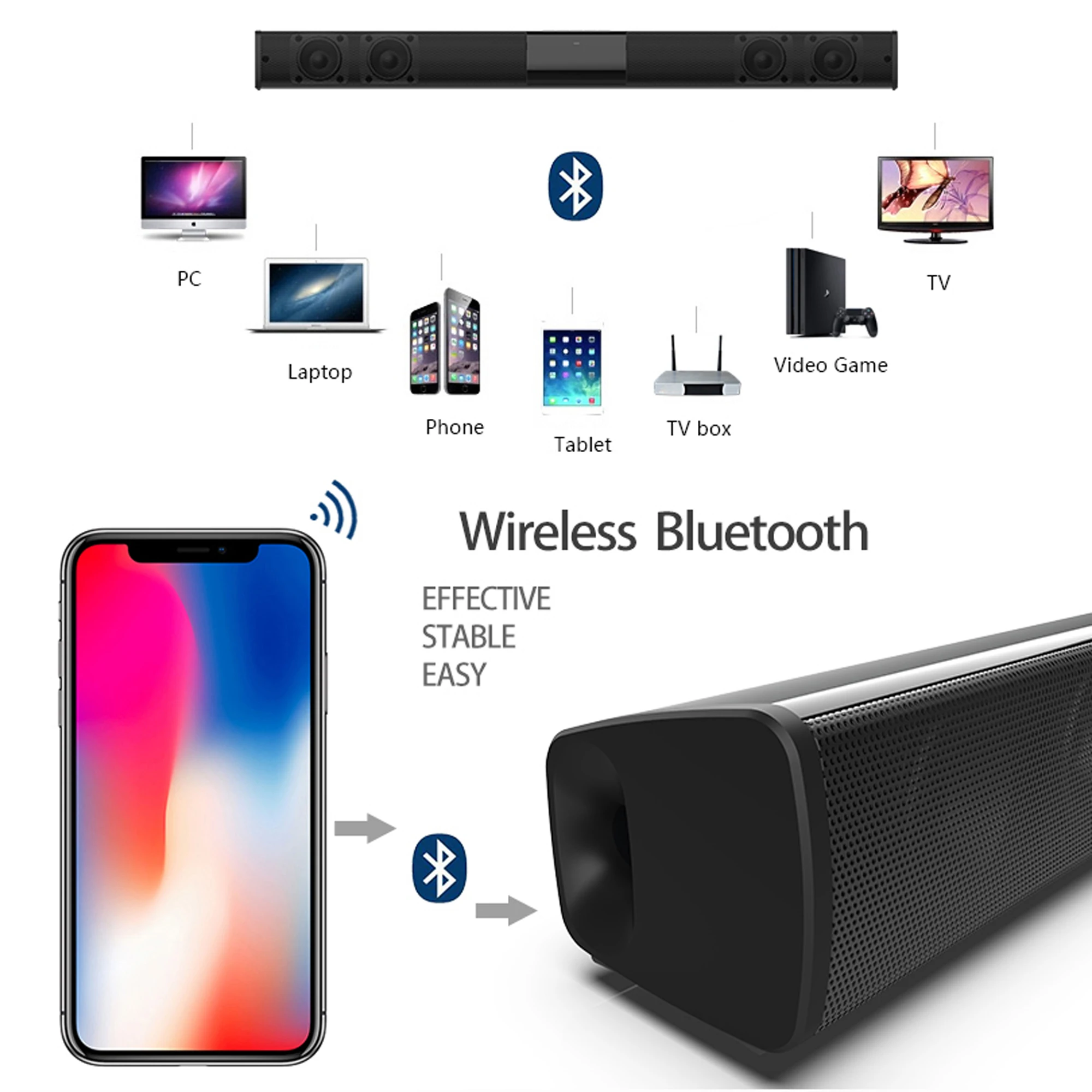 40W High Power Soundbar for TV - Audio Music Generator review and price