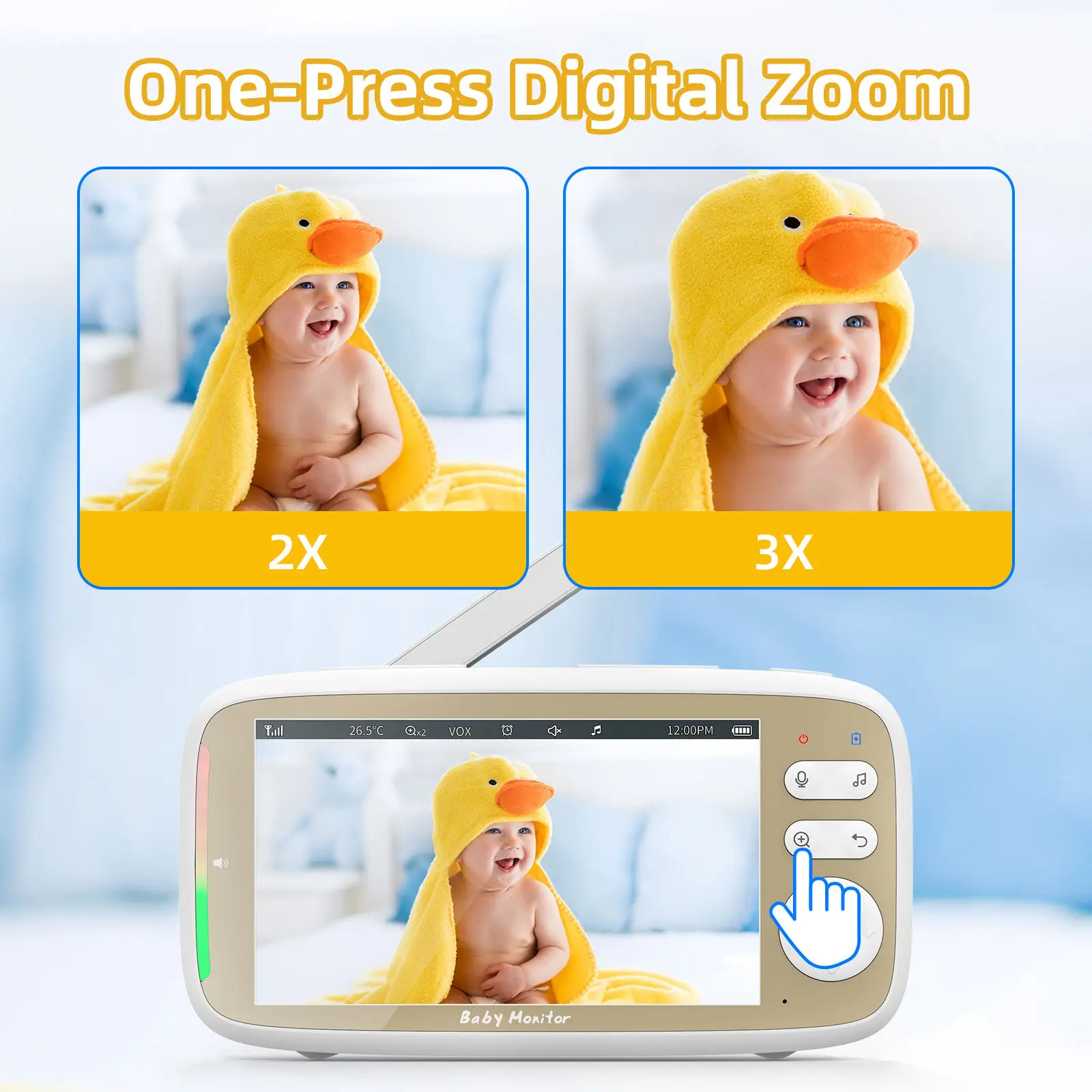 5 Inch Baby Monitor 3X Zoom PT - Zoom Audio Music review and price