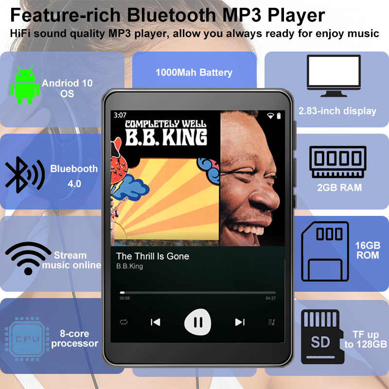 WiFi MP3 Player Andriod 10 Spo - Audio Music Mp3 Download Free review and price